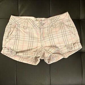 AEROPOSTALE WOMEN'S PLAID CHINO SHORTS 00